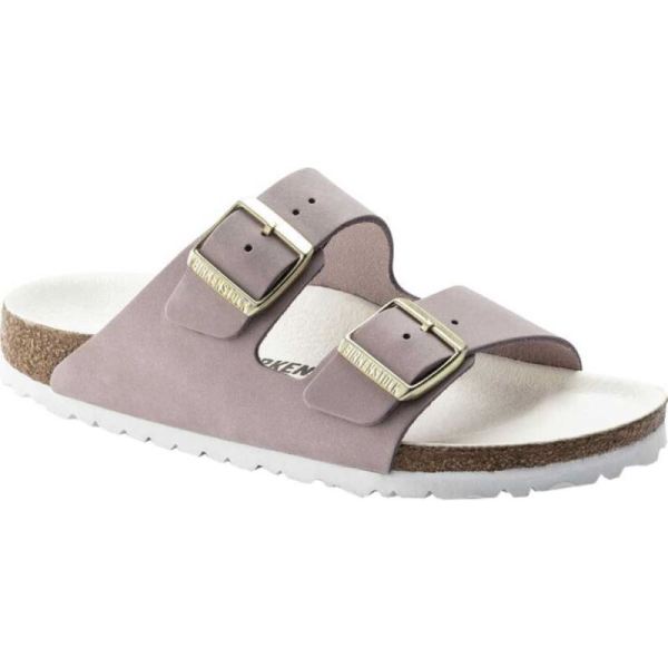 Women's Birkenstock Arizona Nubuck Slide Lilac Nubuck