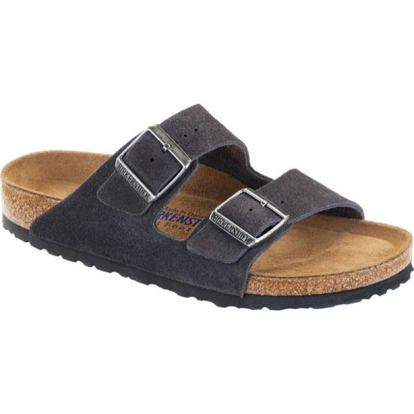 Birkenstock Arizona Suede with Soft Footbed Slide Velvet Gray Suede with Soft Footbed