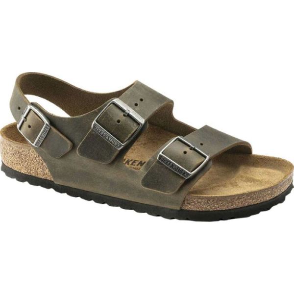 Men's Birkenstock Milano Active Sandal Faded Khaki Oiled Leather