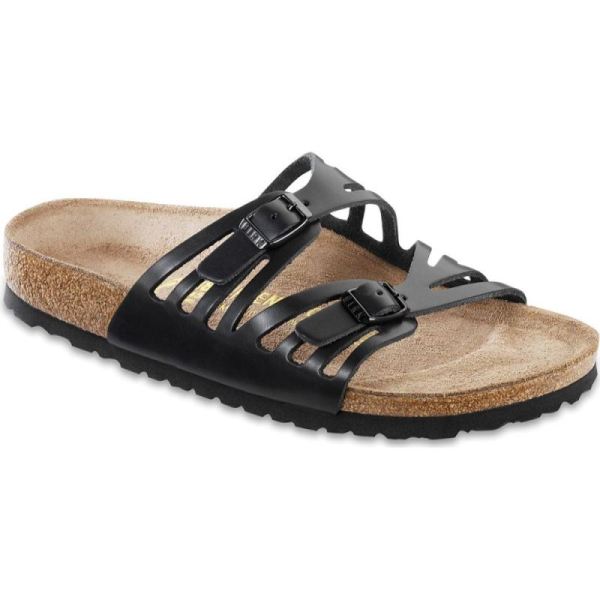 Women's Birkenstock Granada Birkibuc Black - Click Image to Close