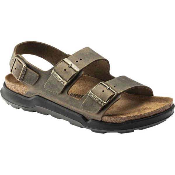 Men's Birkenstock Milano CT Active Sandal Faded Khaki Oiled Leather