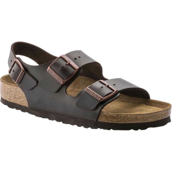 Birkenstock Milano Amalfi Leather with Soft Footbed Active Sandal Brown Amalfi Leather - Click Image to Close