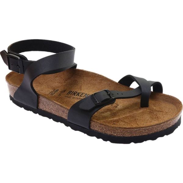 Women's Birkenstock Yara Toe Loop Sandal Black Birko-Flor - Click Image to Close