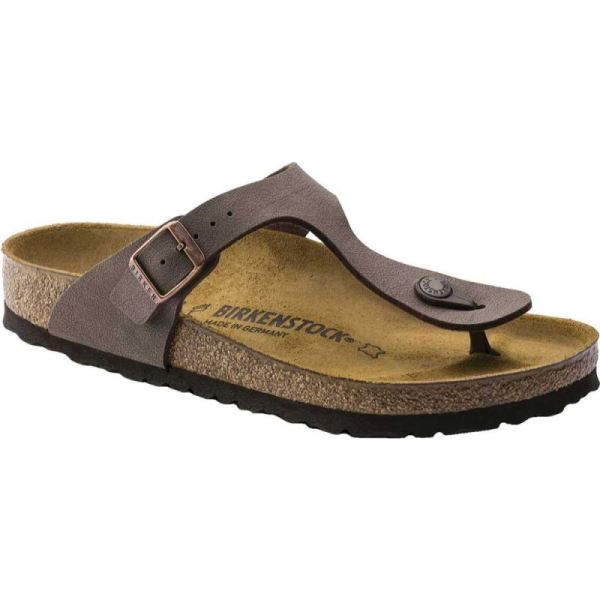 Women's Birkenstock Gizeh Birkibuc Thong Sandal Mocha Birkibuc - Click Image to Close