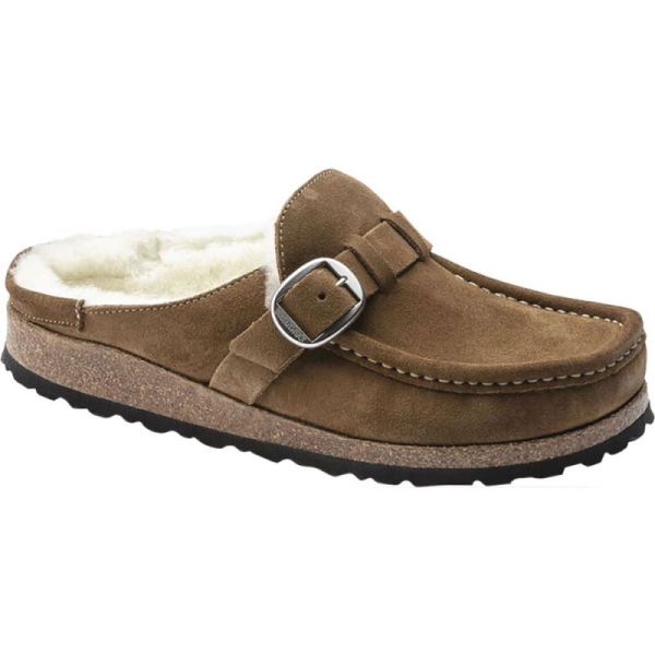 Women's Birkenstock Buckley Shearling Clog Tea/Natural Suede