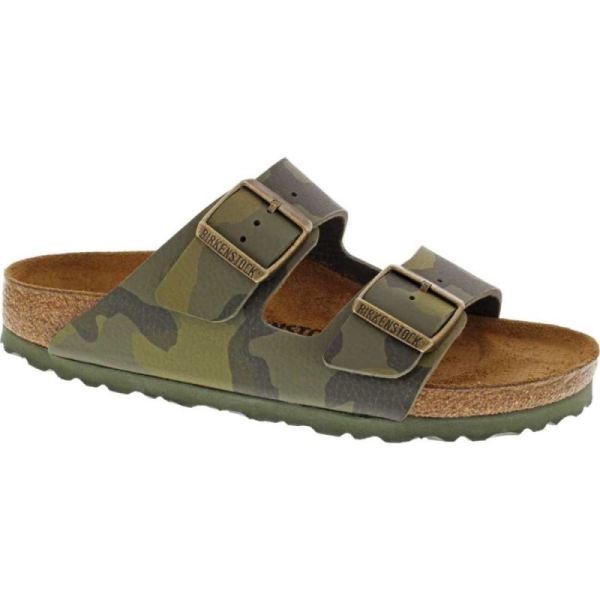 Women's Birkenstock Arizona Camo Slide Desert Soil Khaki Camo Birko-Flor