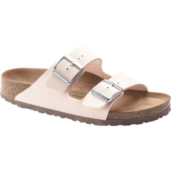 Women's Birkenstock Arizona Vegan Slide Light Rose Birkibuc