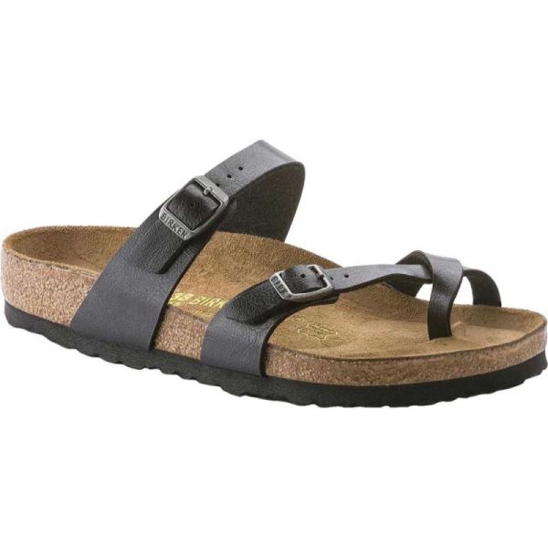 Women's Birkenstock Mayari Birko Flor Strappy Sandal Licorice - Click Image to Close