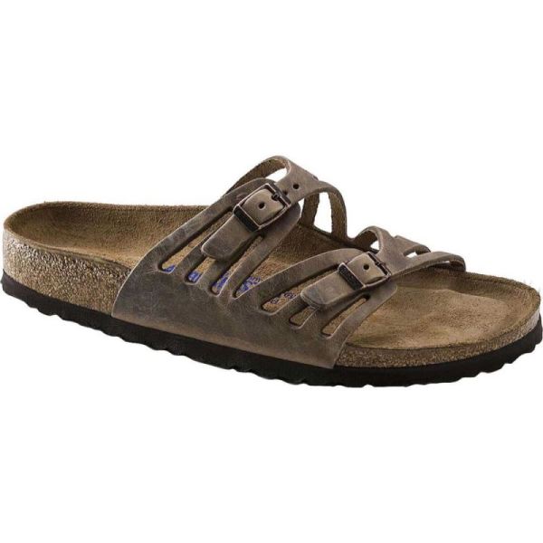 Women's Birkenstock Granada Soft Footbed Slide Tobacco Oiled Leather