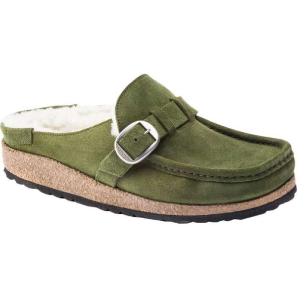 Women's Birkenstock Buckley Shearling Clog Mountain View/Natural Suede/Shearling