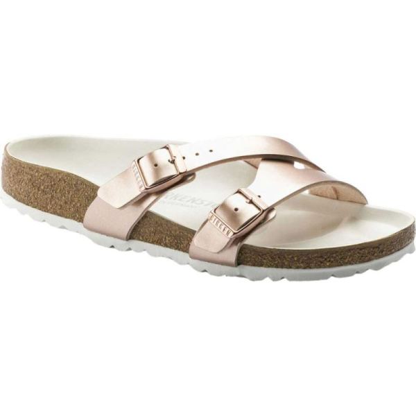 Women's Birkenstock Yao Hex Slide Copper Birko-Flor - Click Image to Close