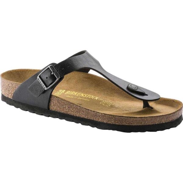 Women's Birkenstock Gizeh Birko Flor Thong Sandal Black Birko Flor - Click Image to Close