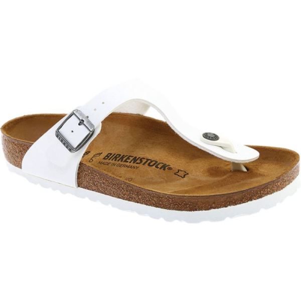 Women's Birkenstock Gizeh Birko Flor Thong Sandal White Birko-Flor - Click Image to Close