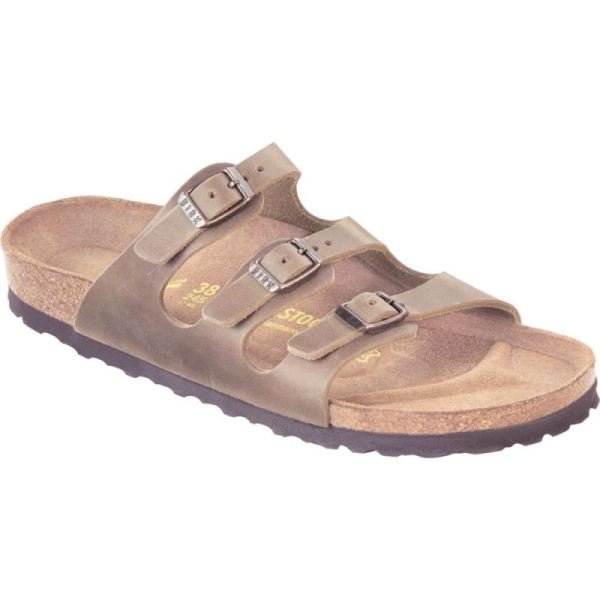 Women's Birkenstock Florida Oiled Leather with Soft Footbed Tobacco Oiled Leather - Click Image to Close