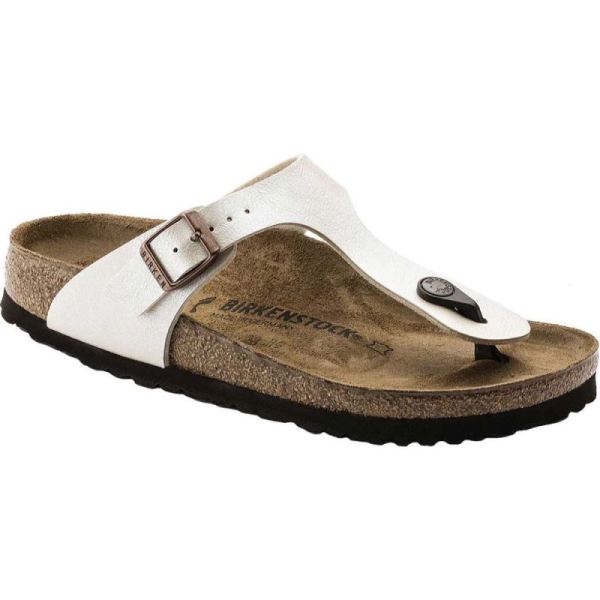 Women's Birkenstock Gizeh Birko Flor Thong Sandal Graceful Pearl White Birko-Flor