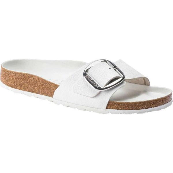 Women's Birkenstock Madrid Big Buckle Slide White Leather