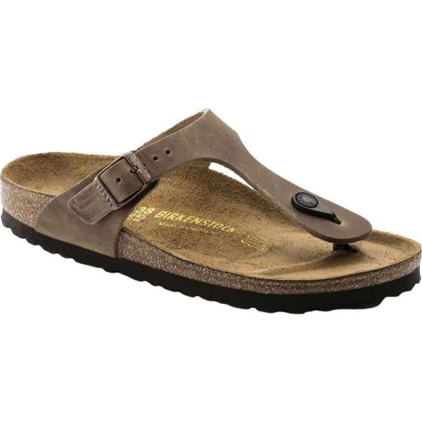 Women's Birkenstock Gizeh Thong Sandal Tobacco Oiled - Click Image to Close