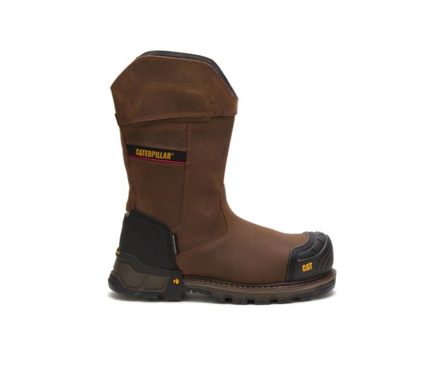 Cat - Excavator XL Pull On Waterproof Composite Toe Work Boot Dark Brown