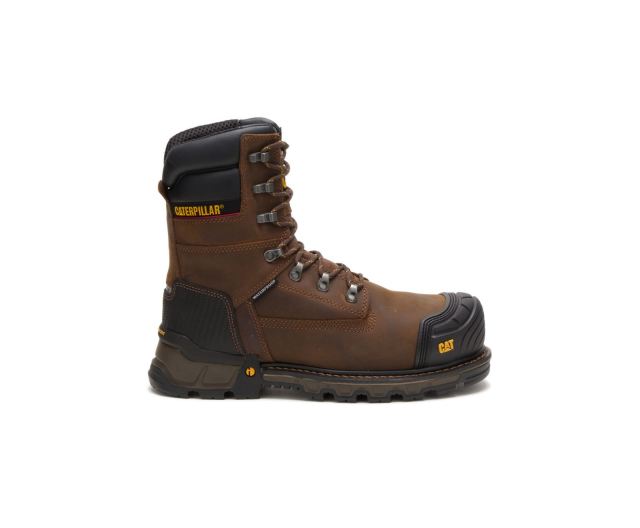 Cat - Excavator XL 8" Waterproof Thinsulate™ Composite Toe Work Boot Dark Brown - Click Image to Close