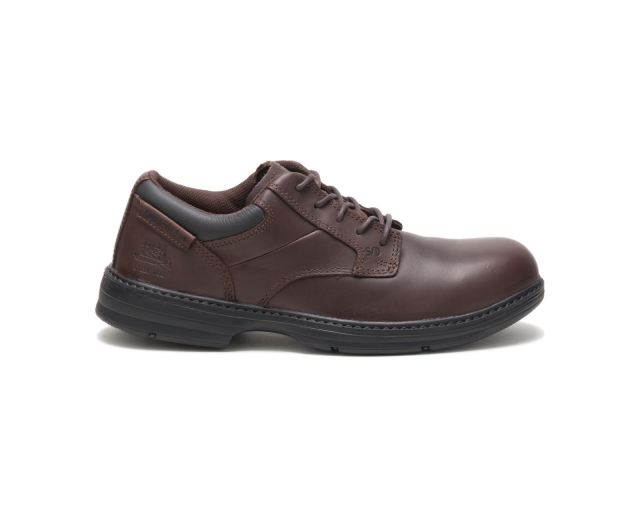 Cat - Oversee Steel Toe Work Shoe Dark Brown - Click Image to Close