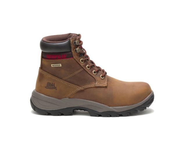 Cat - Dryverse 6" Waterproof Work Boot Dark Beige - Click Image to Close