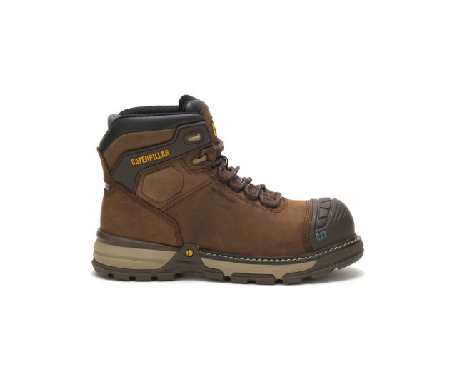 Cat - Excavator Superlite Waterproof Thinsulate™ Nano Toe Work Boot Dark Brown - Click Image to Close