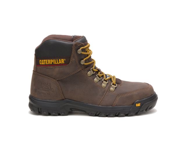 Cat - Outline Steel Toe Work Boot Seal Brown - Click Image to Close