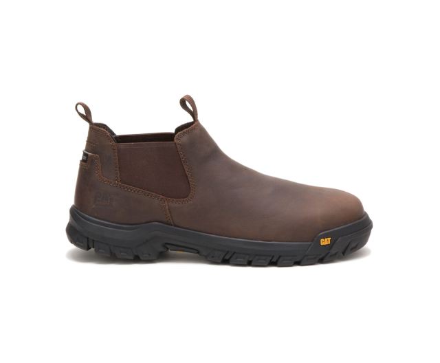 Cat - Outline Slip-On Steel Toe Work Boot Seal Brown