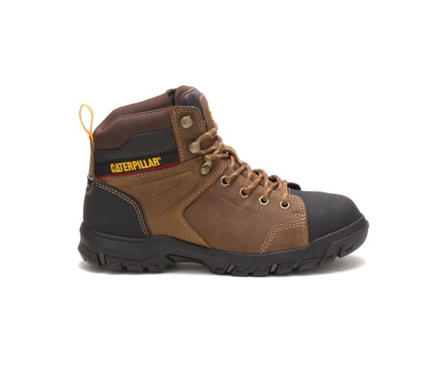 Cat - Wellspring Waterproof Metatarsal Guard Steel Toe Work Boot Real Brown