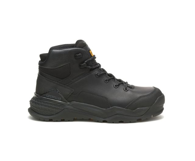 Cat - Provoke Mid Waterproof Alloy Toe Work Boot Black - Click Image to Close