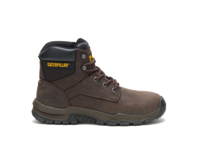 Cat - Upholder Waterproof Steel Toe Work Boot Dark Chocolate