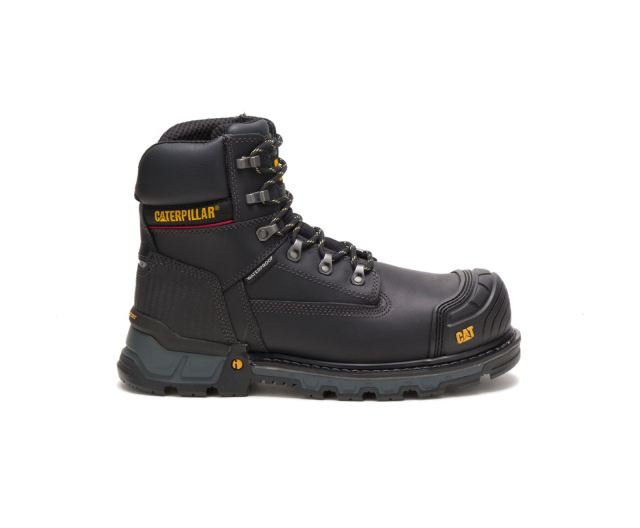 Cat - Excavator XL 6" Waterproof Composite Toe Work Boot Black - Click Image to Close