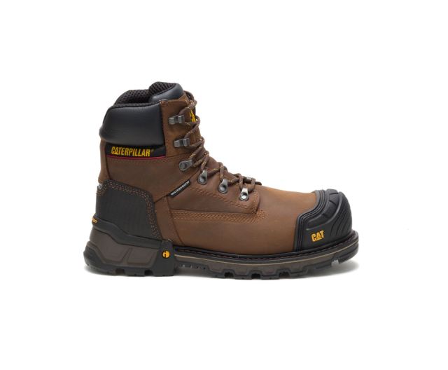 Cat - Excavator XL 6" Waterproof Composite Toe Work Boot Dark Brown - Click Image to Close