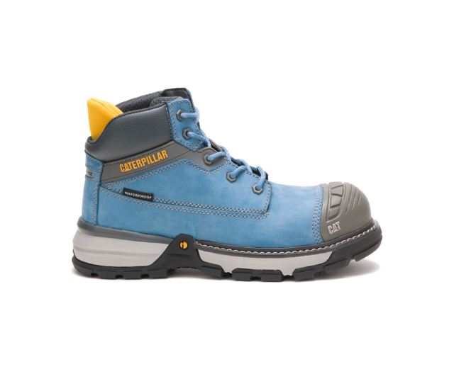 Cat - Excavator Superlite Waterproof Nano Toe Work Boot Blue Heaven - Click Image to Close