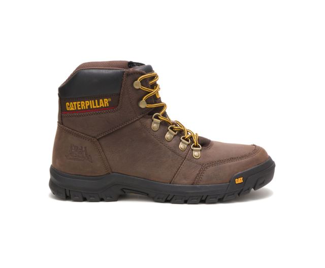 Cat - Outline Work Boot Seal Brown - Click Image to Close