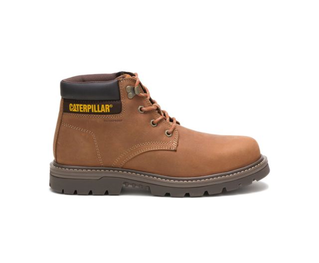 Cat - Outbase Waterproof Steel Toe Work Boot Brown - Click Image to Close