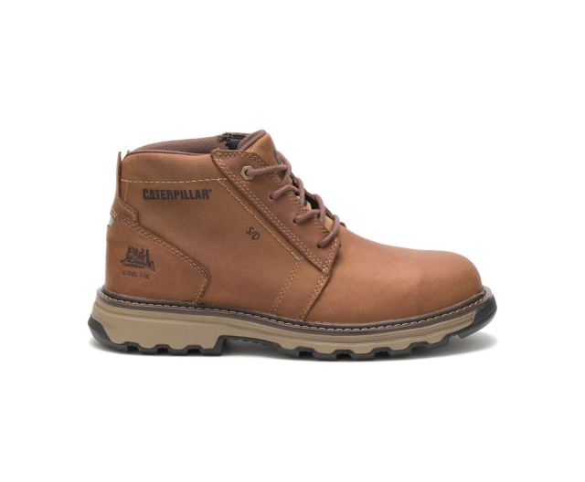 Cat - Parker Steel Toe Work Boot Dark Beige - Click Image to Close