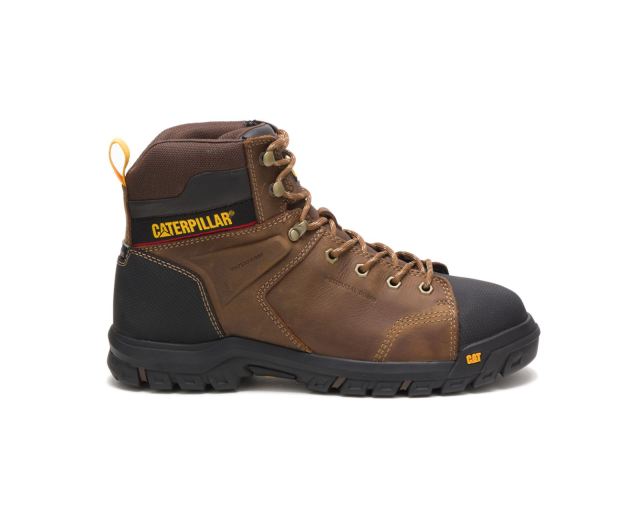 Cat - Wellspring Waterproof Metatarsal Guard Steel Toe Work Boot Real Brown - Click Image to Close