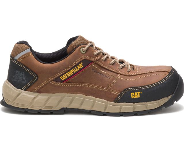 Cat - Streamline Leather Composite Toe Work Shoe Brown - Click Image to Close