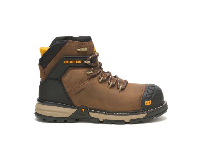 Cat - Excavator Superlite Waterproof Thinsulate™ Nano Toe Work Boot Dark Brown - Click Image to Close