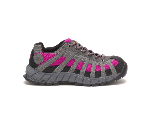 Cat - Switch Steel Toe Work Shoe Charcoal/Pink - Click Image to Close