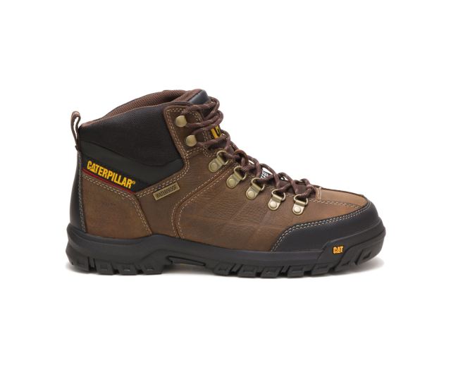 Cat - Threshold Waterproof Steel Toe Work Boot Real Brown - Click Image to Close