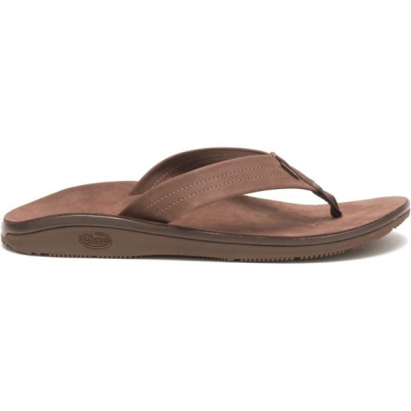 Chacos Flips Men's Classic Leather Flip - Dark Brown - Click Image to Close