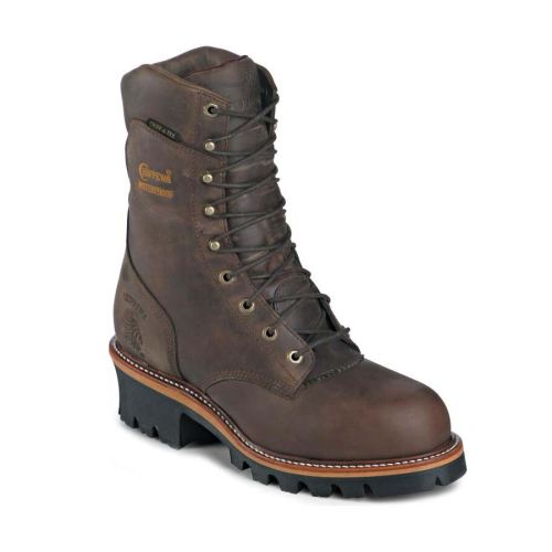 CHIPPEWA BOOTS | WATERPROOF SUPER LOGGER WORK BOOTS - STEEL TOE-BAY APACHE