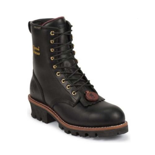 CHIPPEWA BOOTS | MEN'S SPORTILITY 8" INSULATED LOGGER WATERPROOF WORK BOOTS-BLACK