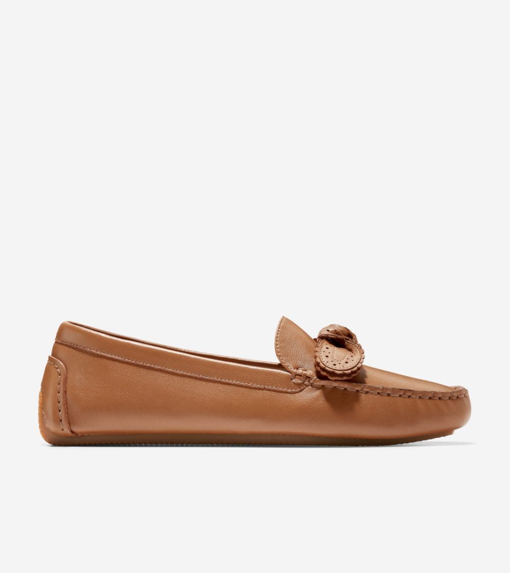 Cole Haan Free Shipping Women's Bellport Bow Drivers - Pecan Cole Haan Free Shipping Women's Bellport Bow Drivers - Pecan
