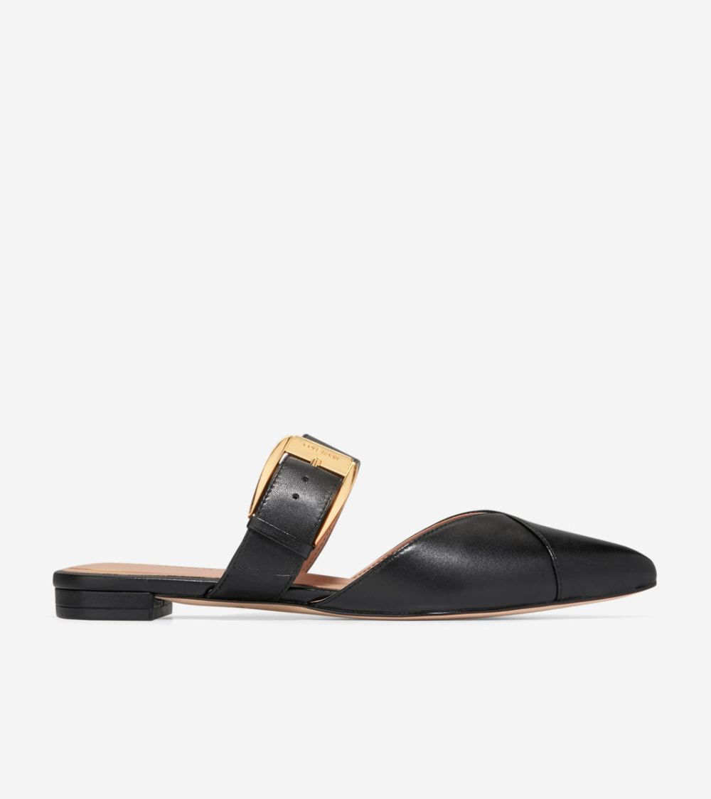 Cole Haan Free Shipping Women's Vandam Buckle Mule - Black Cole Haan Free Shipping Women's Vandam Buckle Mule - Black