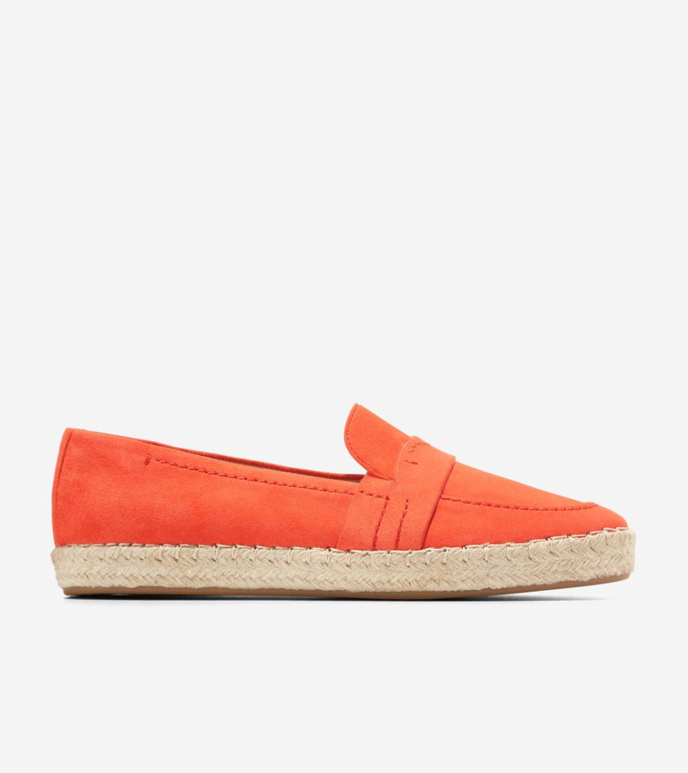 Cole Haan Free Shipping Women's Cloudfeel Montauk Espadrille Loafers - Nasturtium Orange Cole Haan Free Shipping Women's Cloudfeel Montauk Espadrille Loafers - Nasturtium Orange