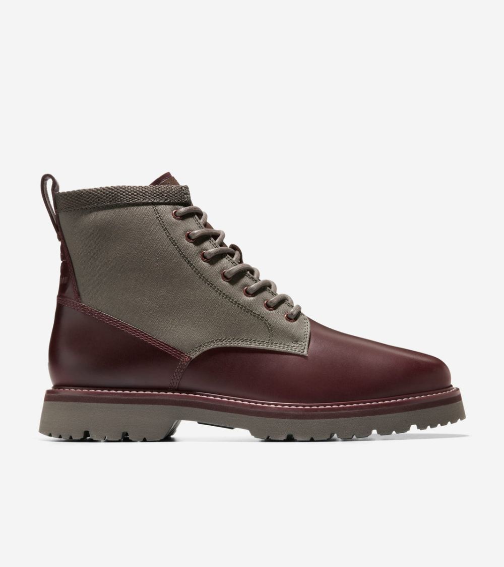 Cole Haan Free Shipping Men's American Classics Plain Toe Boots - Bloodstone-Deep Olive Cole Haan Free Shipping Men's American Classics Plain Toe Boots - Bloodstone-Deep Olive