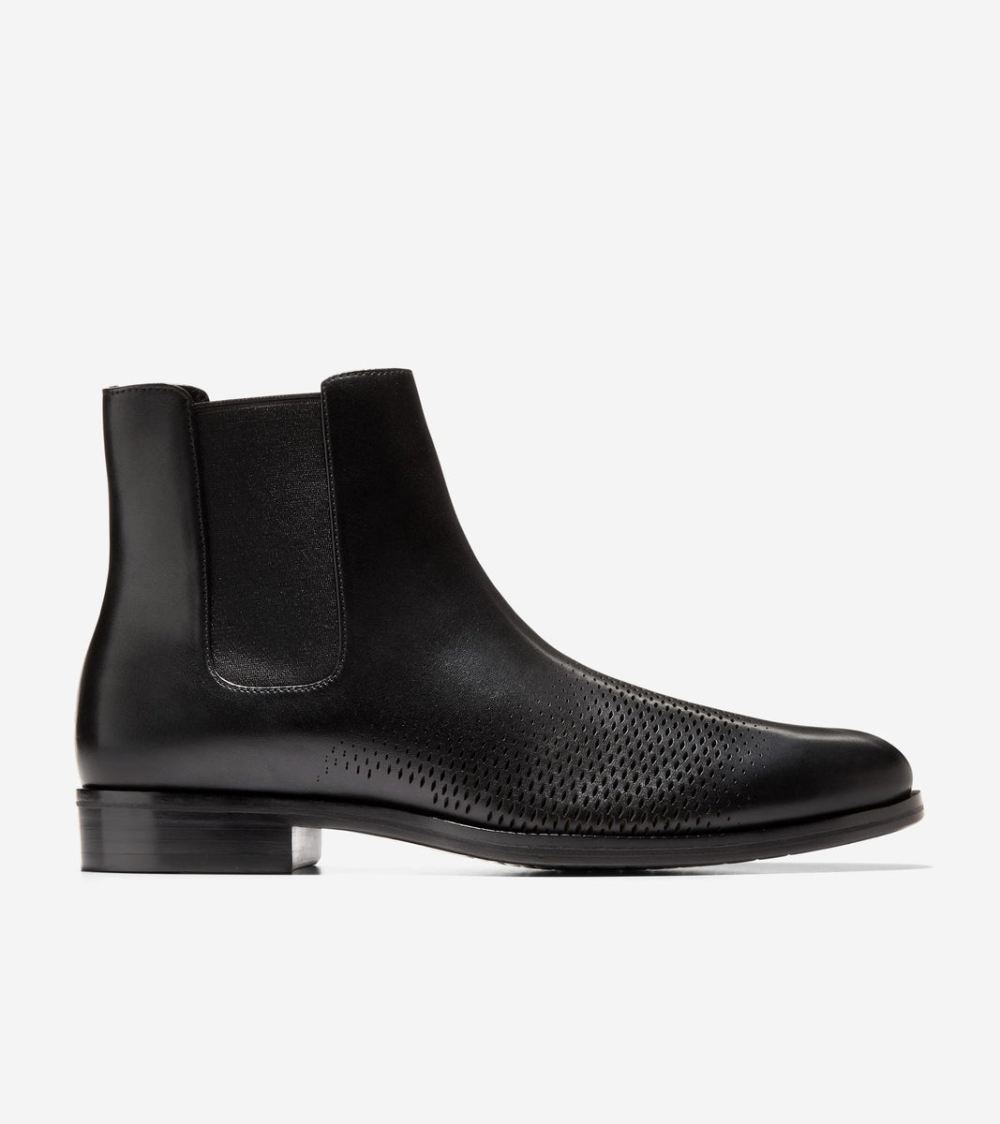 Cole Haan Free Shipping Men's Washington Grand Laser Chelsea Boots - Black Cole Haan Free Shipping Men's Washington Grand Laser Chelsea Boots - Black